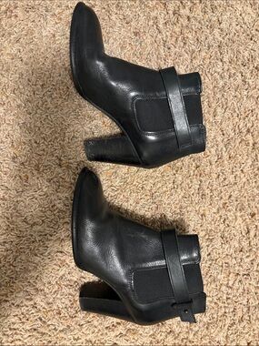 Madewell Black Leather Heeled Ankle Boots